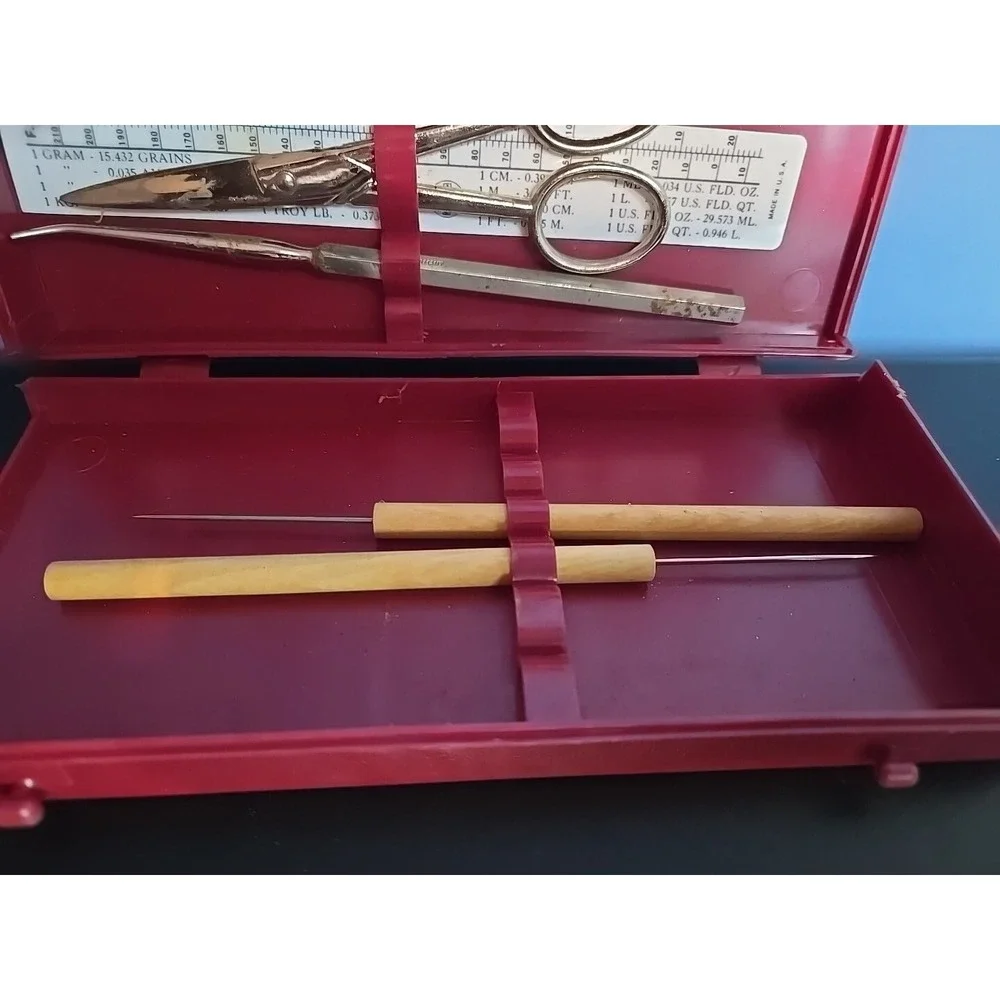 Vintage Clay - Adams Dissecting Kit  No 200‎ Scalpel Forceps Scissors Probe USA
